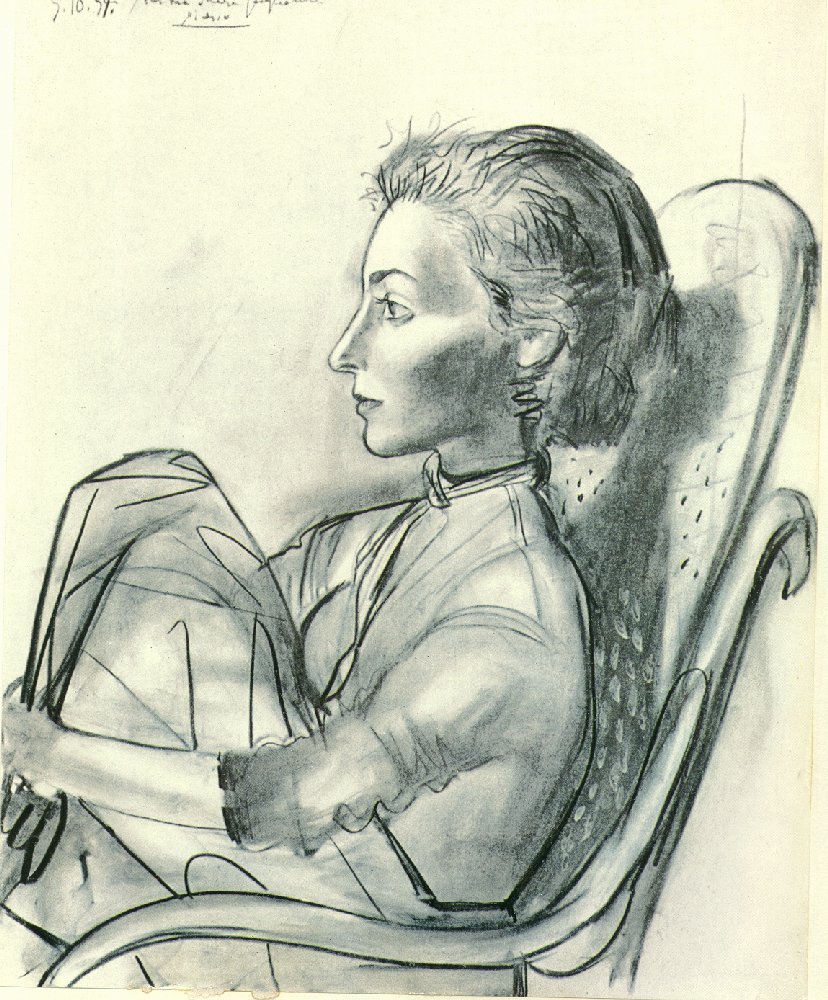 Picasso Woman sitting in an armchair 1954